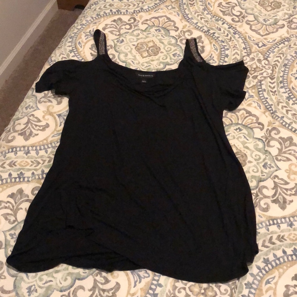 Black Shoulder Accent Top